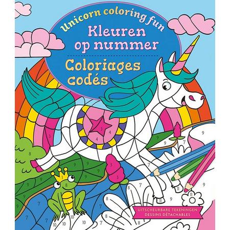 Unicorn coloring fun - kleuren op nummer - Kleurboek - Deltas - 6 jaar