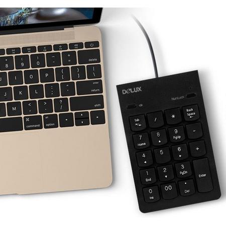 Delux K300 numeriek toetsenbord met toetsgeluid (aan/uit)