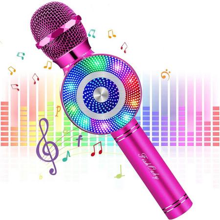 microfoon kinderen - ZINAPS Karaoke Microfoon voor kinderen, draadloze Bluetooth Microfoon met luidspreker voor Voice en Vocal Recording, compatibel met Android / iOS
