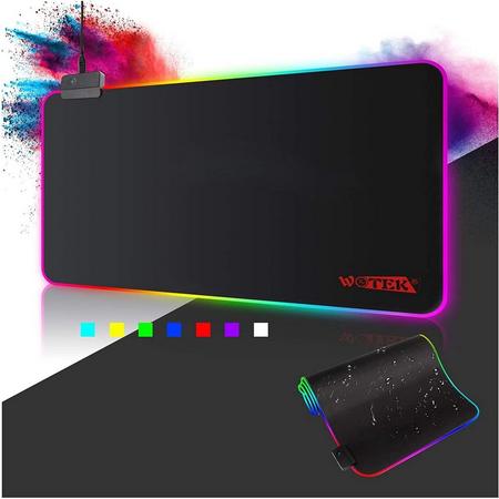 muismat xxl - ZINAPS Gaming Mouse Mat - RGB Mouse Mat - 800 x 300 mm - XXL Gaming Mouse Mat - Grote Mat met 14 Lighting Modes - Waterdicht & Non-Slip - Voor PC Computers & Professional Gamers