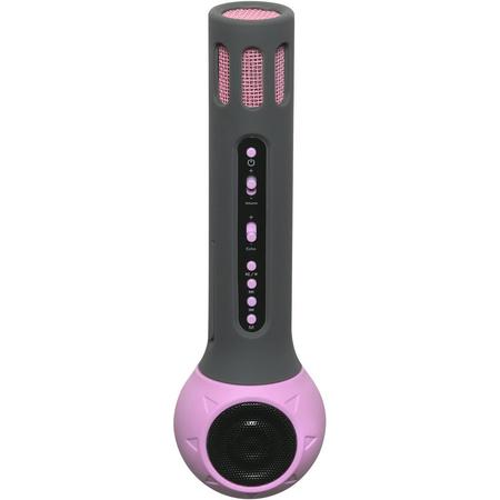 Denver KMS-10 Roze, Draadloze bluetooth karaoke microfoon speaker