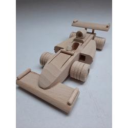 Denza - Houten formule 1 race wagen speelgoed of decoratie - beukenhout - zeer mooi - lengte 26,5 cm - hout