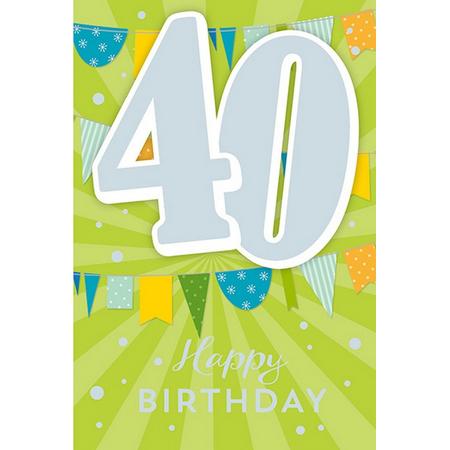 Cijferkaart met muziek 40 Happy Birthday