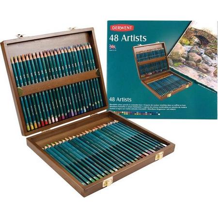 Derwent Artists potloden in houten kist 48 stuks
