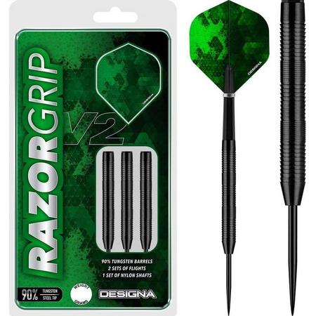 Designa Darts Razor Grip V2 Dual Micro Grip Black Titanium 22 gram