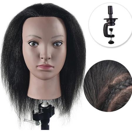 Desire of Goods - Afro Mannequin head - Oefenhoofd kaphoofd - Vlechten - Training Mannequin haar - Kappers dummy pop - leren vlechten