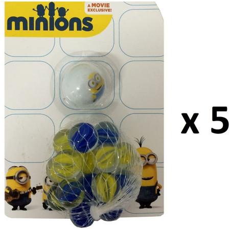 Knikkers - Despicable me - Minions - 5 x 16 stuks - 80 knikkers totaal