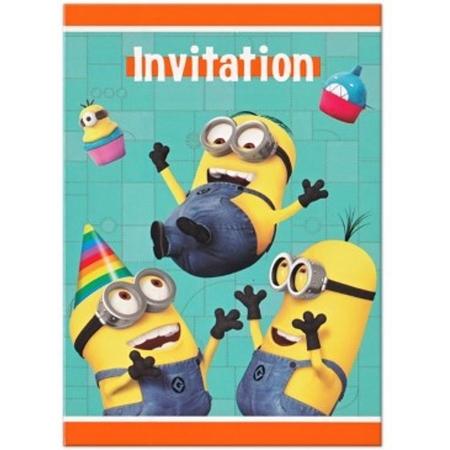 Minions uitnodigingen - 8 stuks (Despicable Me)