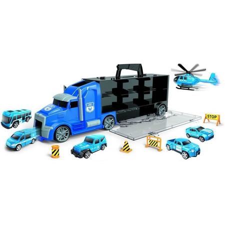 Diakakis Vrachtwagen Met Autos 41 Cm Blauw