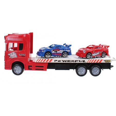 Diakakis Vrachtwagen Met Twee Autos 38 Cm Rood-blauw