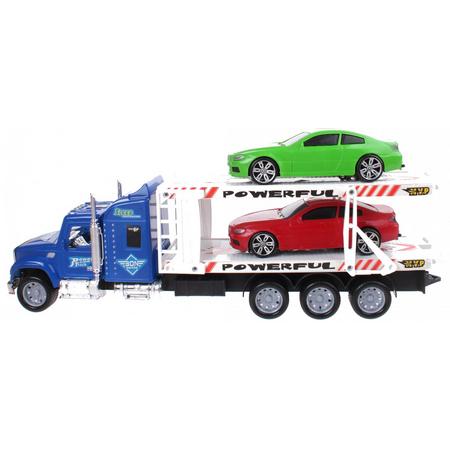 Diakakis Vrachtwagen Met Twee Autos 41 Cm Blauw