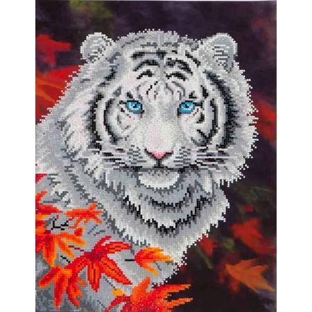 Diamond Dotz   painting White Tiger in Autumn (45,7x35,5 cm)