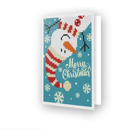 Diamond Dotz kaart Merry Christmas Snowman