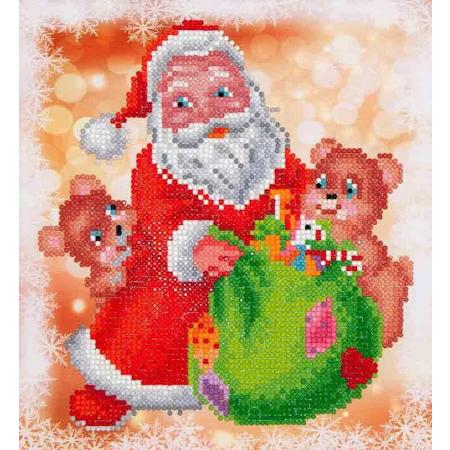 Diamond Dotz ® painting Santa & Teddies (23x25 cm)