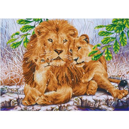 Lion Family Diamond Dotz 76x55 cm
