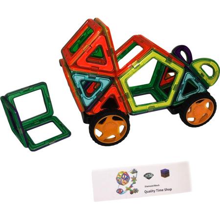 Auto magnetische bouwset  ,bouw verschillende modellen met deze 40 stuks gekleurde magnetische bouwblokken