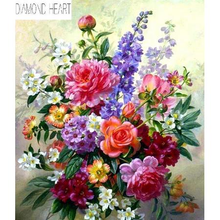 Diamond Painting Bloemen boeket - Stilleven - 30x40cm - Vierkante Steentjes