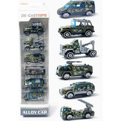 Mini militaire voertuigen set 6 stuks - model autos   - mini alloy Army voertuigen mix set - Leuke Giftpack!