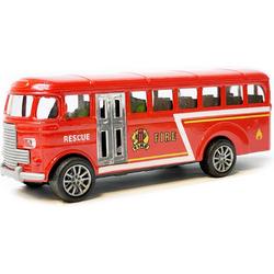 Speelgoed busje brandweerwagen - Brandweer bus - pull-back drive - Die Cast voertuig - 13.5CM
