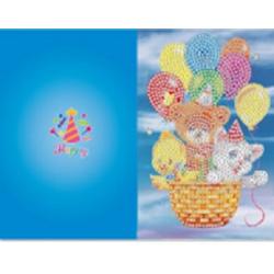 Diamond Painting Wenskaart - Luchtballon - 18x13 cm - Ronde Steentjes