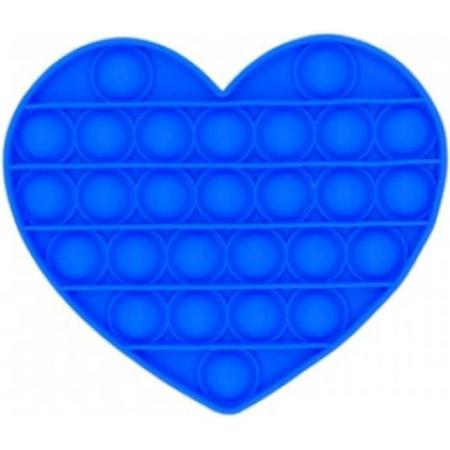Dielay - Pop It - Fidget Toy - 12,5 cm - Blauw Hart