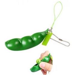 Dielay - Pop It Boon - Squeeze-a-Bean Sleutelhanger - Fidget Toy Bean Popper - 6,5 cm - Groen