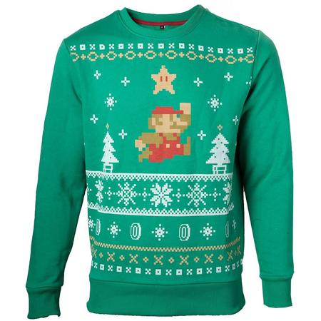 NINTENDO Sweater Jumping Mario Christmas (M)