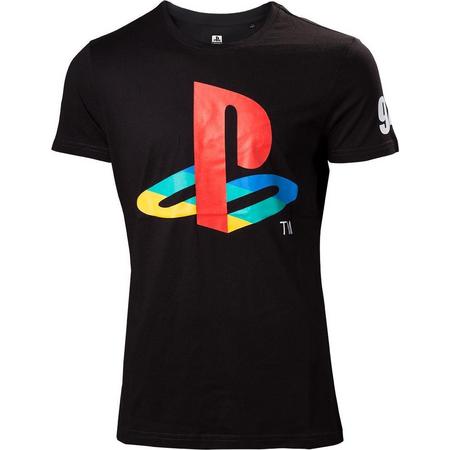 PlayStation - Classic Logo And Colors heren unisex T-shirt zwart - M