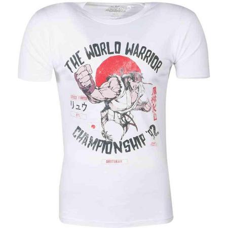 Street Fighter Heren Tshirt -XL- World Warrior - Ryu Wit