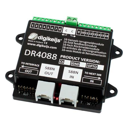 DR4088CS 16-kanaals s88N terugmeldmodule met geintergreerde stroomdetectie ingangen