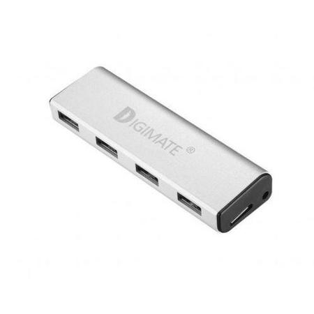 4-Port Alumimun USB 3.0 HUB  DM-0013 (Zilver)