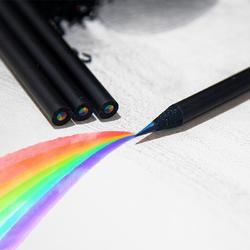 Kleurpotloden Black edition meerkleurig - 4 stuks - Regenboog kleuren in 1 Potlood - Kleurrijke Potloden -