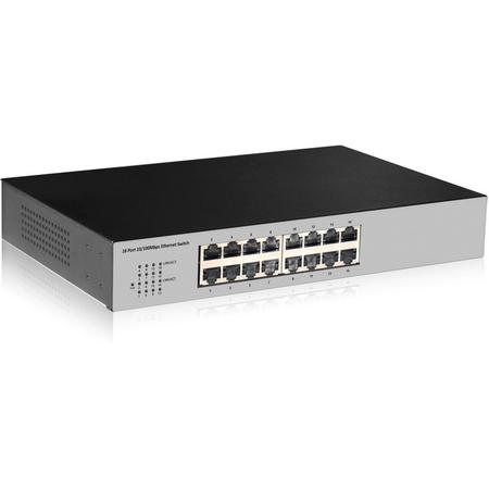 Digitus DN-60011-2 netwerk-switch Unmanaged Fast Ethernet (10/100) Zwart, Grijs