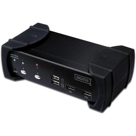 Digitus DVI-Audio-USB, 2-port Zwart KVM-switch