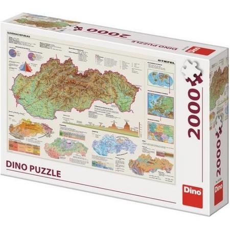 Dino puzzel 2000 stukjes map of Slowakije
