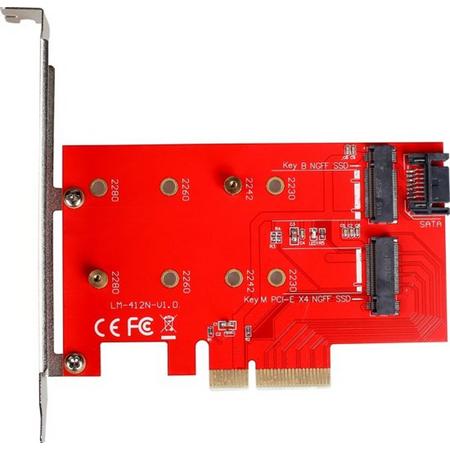 MKFACTOR - PCI-E 2x M2 Card - NVME ADAPTER DUBBEL