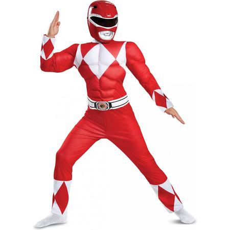 DISGUISE - Rood Power Rangers-kostuum voor kinderen - 134/152 (10-12 jaar)