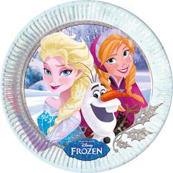 8 kartonnen Anna en Elsa Frozen bordjes - Feestdecoratievoorwerp