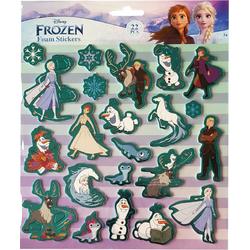 Disney Frozen - Foam stickers 22 stuks met blauw metallic effect - knutselen - verjaardag - kado - cadeau - Elsa - Anna - Olaf - prinsessen