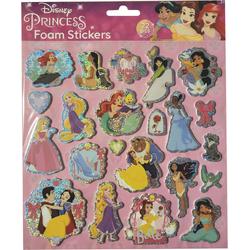 Disney Princess - Foam stickers 22 stuks met holografisch effect - roze - verjaardag - cadeau - kado - Sneeuwwitje - Rapunzel - Belle - Mulan - Pocahantas - Tiana - Jasmine - de Kleine zeemeermin - Prinsessen