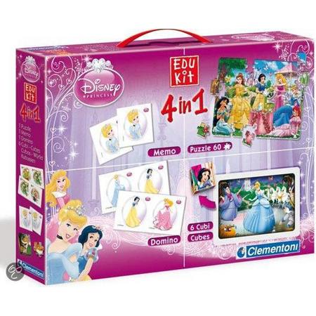 Edu Kit 4 in 1 Disney Princess - Domino Memory Puzzel Cubes