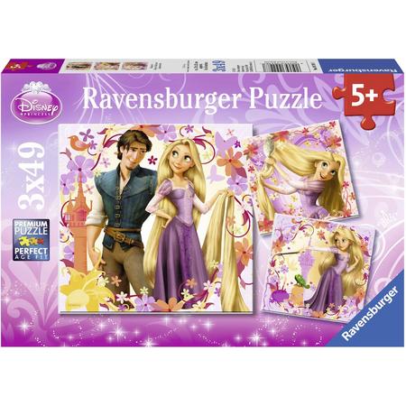 Ravensburger Disney Princess Disney Rapunzel- Drie puzzels van 49 stukjes - kinderpuzzel