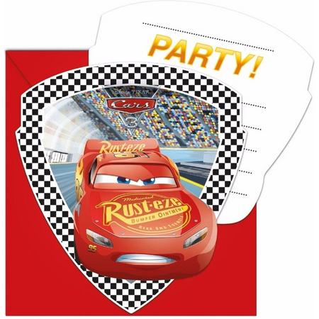 12x Disney Cars uitnodigingen voor een kinderfeestje/verjaardag - Cars thema feestje