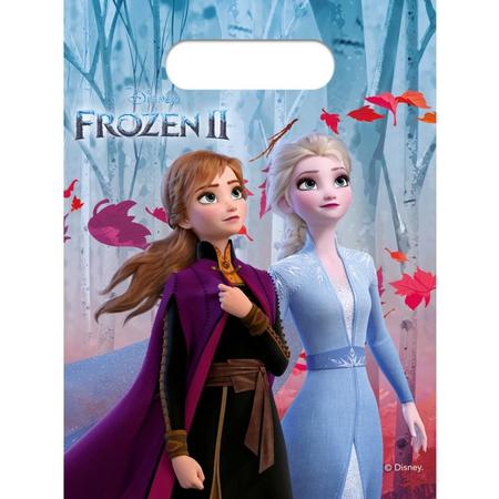 12x Disney Frozen 2 thema uitdeelzakjes - Kinderfeestje/verjaardag uitdeelzakjes feestzakjes
