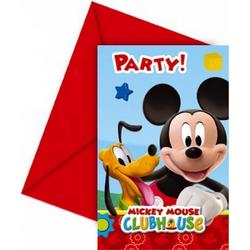 12x stuks Mickey Mouse thema verjaardag uitnodigingen - Kinderfeestjes