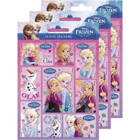 27x Disney Frozen stickers roze/paars - Anna/Elsa/Olaf - Kinderstickers - Stickervellen - Knutselspullen