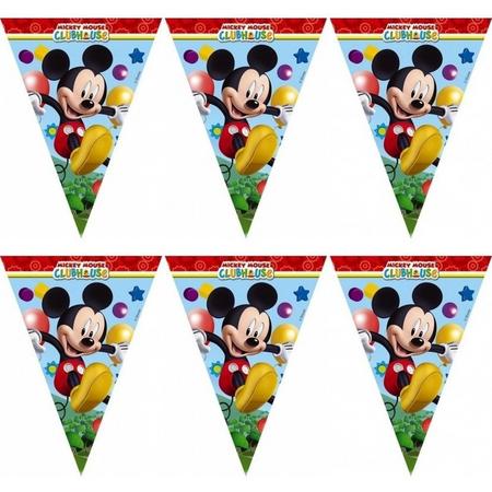2x Mickey Mouse vlaggenlijnen 2,3 meter - Slingers/vlaggenlijnen