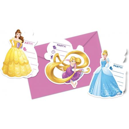 6 Disney Princesses™ uitnodigingen - Feestdecoratievoorwerp