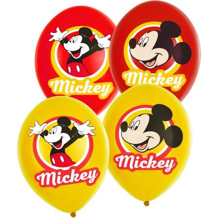 6 gele en rode latex Mickey Mouse™ ballonnen - Feestdecoratievoorwerp