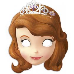 6 kartonnen Sofia het Prinsesje™ maskers - Feestdecoratievoorwerp